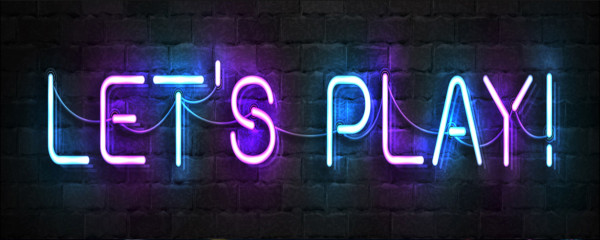 Glasbild NEON LETS PLAY in mehrfarbig aus Glas