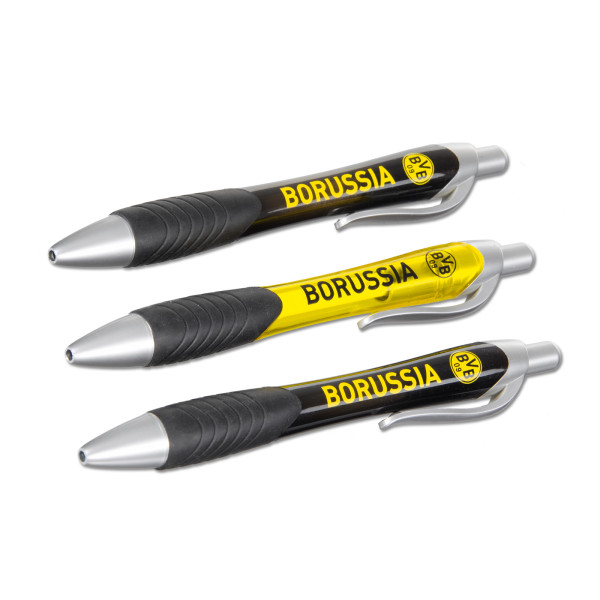 Kugelschreiber-Set BVB in mehrfarbig aus Polyester