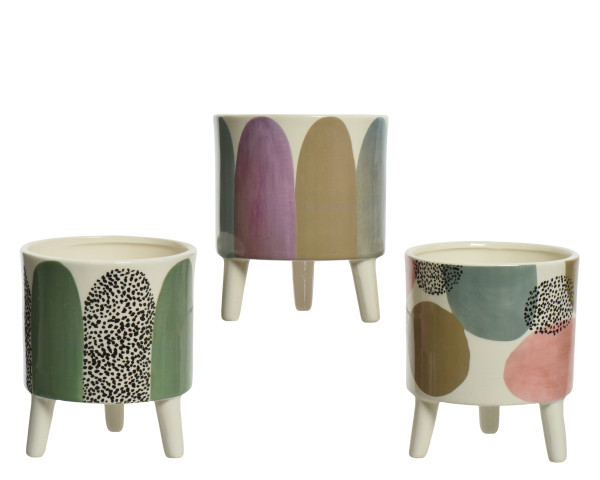 Übertopf in mehrfarbig aus Dolomit