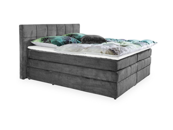 Boxspringbett ALICANTE in grau aus Stoff