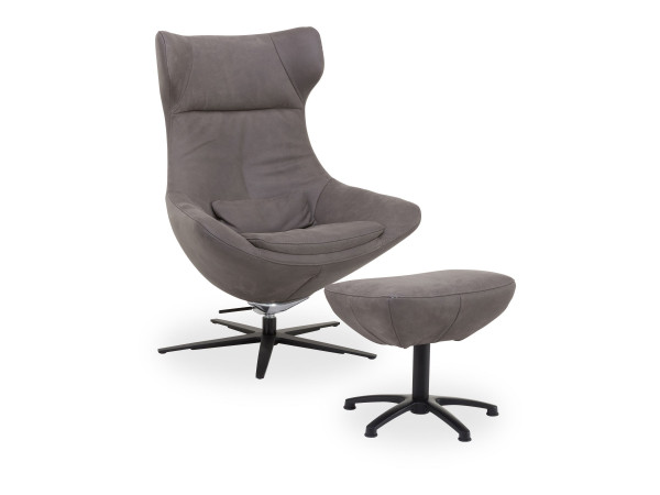 Relaxsessel+Hocker Rolf Weber HALBERSTADT in slate aus Stoff