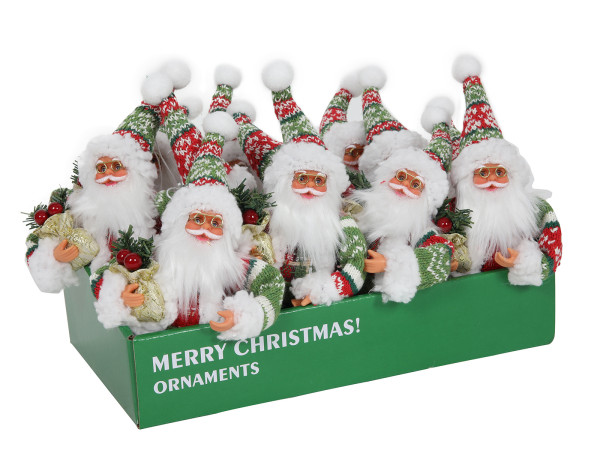 Dekofigur WEIHNACHTSMANN in blau aus Edelstahl