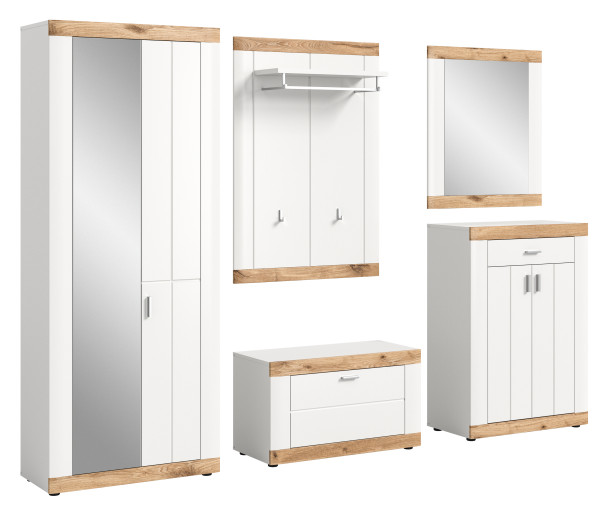 Garderobe LAREDO in weiß aus MDF furniert