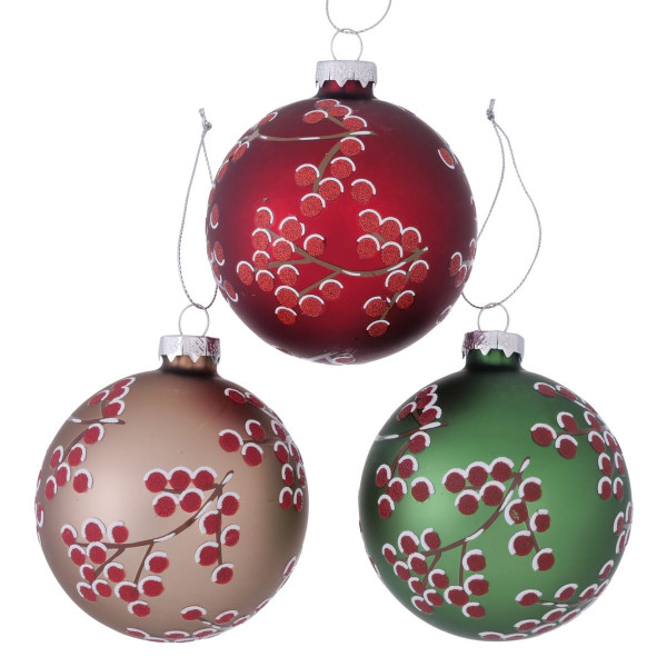 Weihnachtskugel BEERY in mehrfarbig aus Glas