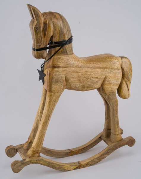 Schaukelpferd in natur aus Mango