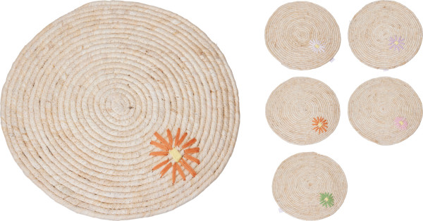 Tischset FLOWER in natur aus Maisblatt