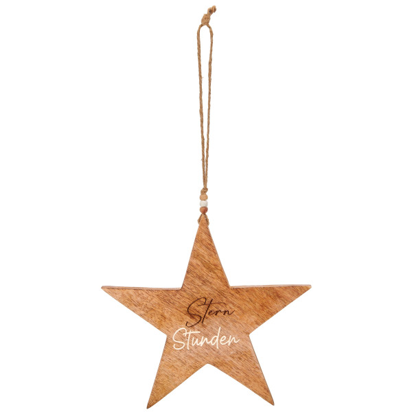 Christbaumschmuck Hänger STERNSTUNDEN in natur aus Mango