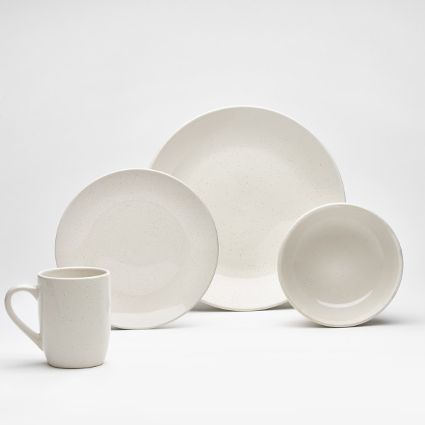 Komplettgeschirr GÖTEBORG in creme aus Steinzeug