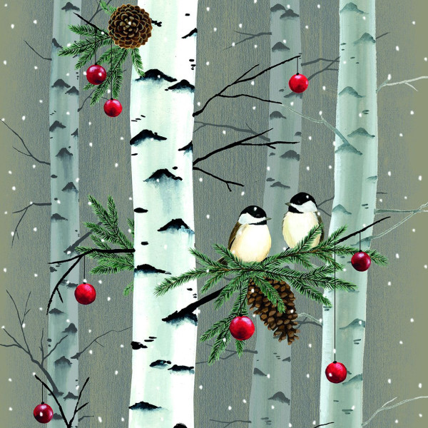 Servietten BIRCH & BIRDS in grau aus Papier
