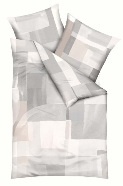 Bettwäsche SENATI Satin in kiesel aus Baumwolle