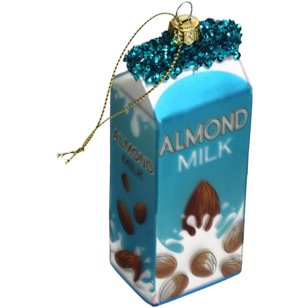 Weihnachtskugel ALMOND MILK in blau aus Glas