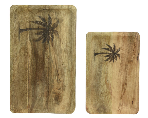 Servierplatte PALME in braun aus Mango