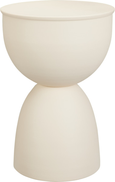 Beistelltisch/Hocker in creme aus Eisen