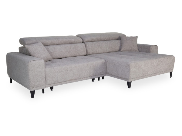 Polsterecke LIVIN CHANIA in silberfarben aus Stoff