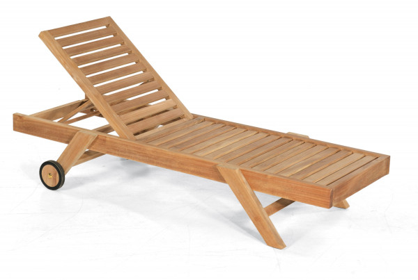 Gartenliege COLUMBUS in braun aus Teak