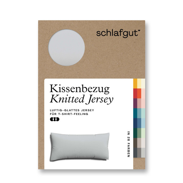 Kissenbezug Knitted Jersey in grau aus Mischgewebe