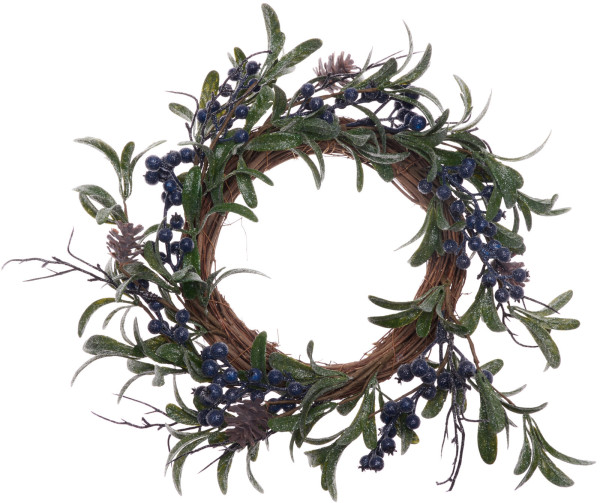 Deko-Kranz BLAUBEEREN in grün aus Polyurethan