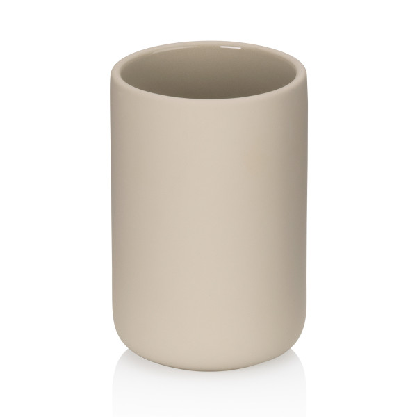 Zahnputzbecher SANA beige in beige aus Keramik