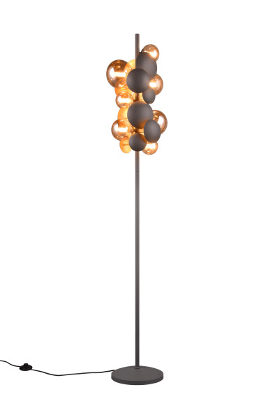 Stehleuchte BUBBLE in anthrazit aus Materialmix