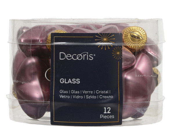 Weihnachtskugel-Box Sterne VINTAGEROSA in rose aus Glas