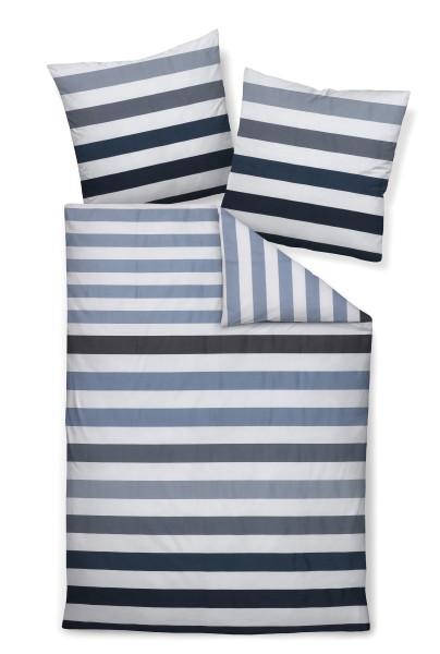 Bettwäsche J. D. Mako-Satin in anthrazit aus Baumwolle