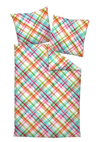 Bettwäsche MILANO Mako-Satin in mehrfarbig aus Baumwolle