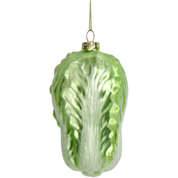 Weihnachtskugel KOHLKOPF in grün aus Glas