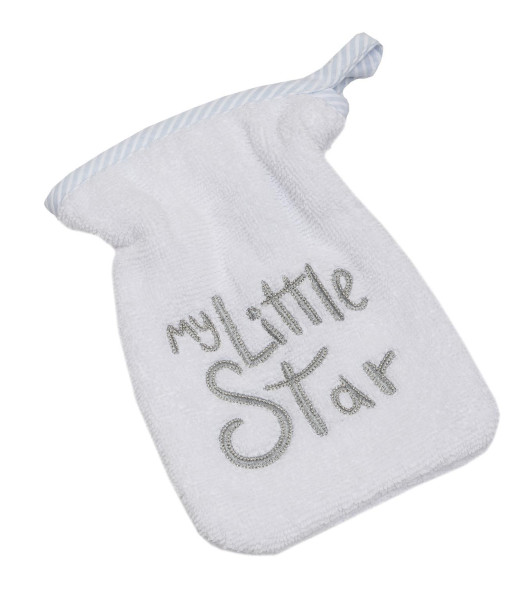 Waschhandschuh MY LITTLE STAR in blau aus Stoff