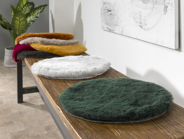 Sitzkissen Kunstfell SEBY in anthrazit aus Polyester