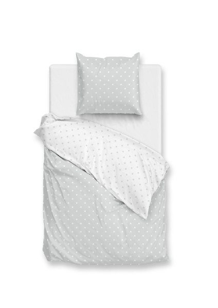 Bettwäsche PUNTA DI COTONE in grau aus Baumwolle
