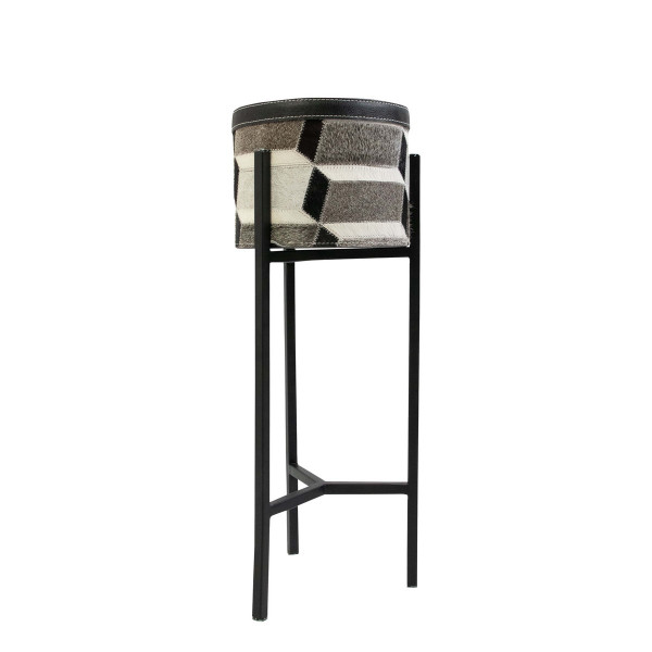 Übertopf ILLUSION in schwarz aus Metall