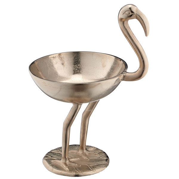 Aluminium Flamingo in silberfarben aus Aluminium