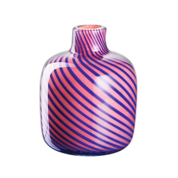 Vase LEONARDO FILO COLORI in pink aus Glas