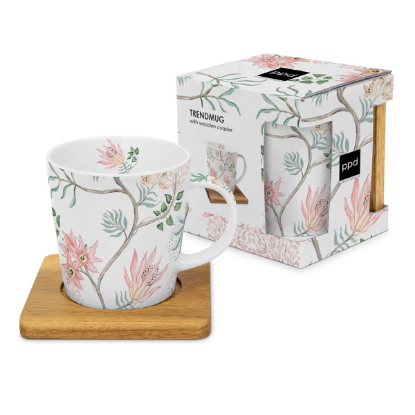 Henkelbecher FIORE TREND in natur aus Bone China