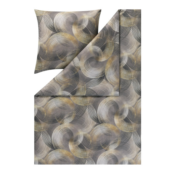 Bettwäsche TONI Mako-Jersey in anthrazit aus Baumwolle