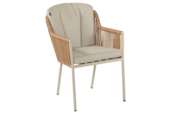 Gartenstuhl CARIO in beige aus Korbgeflecht