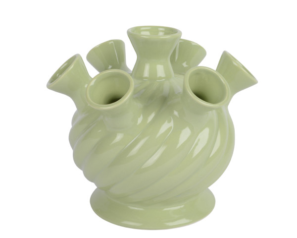 Vase CADIZ in grün aus Porzellan