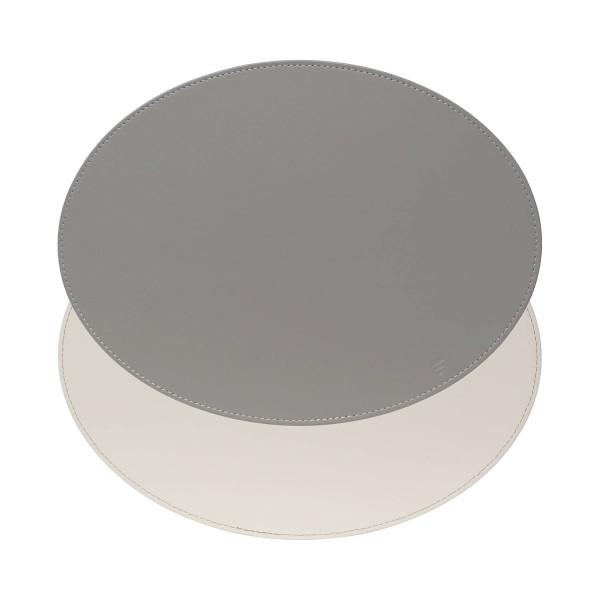 Tischset FREEFORM in grau/weiß aus Kunstleder