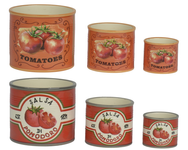 Übertopf TOMATO in mehrfarbig aus Dolomit