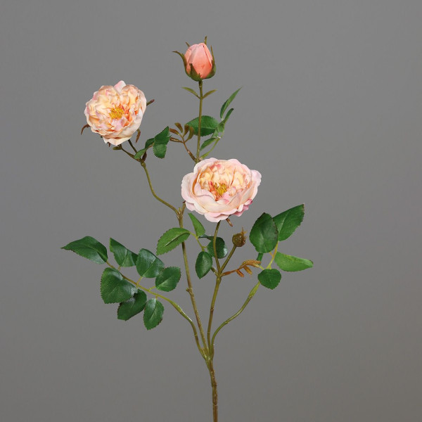 Kunstblume ROSENZWEIG in pfirsich aus Kunststoff