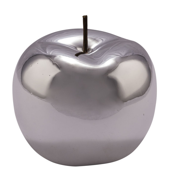Deko-Apfel in silberfarben aus Keramik