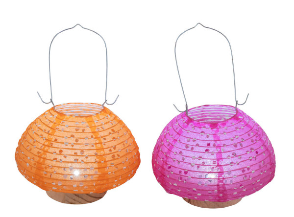 LED-Lampion in orange aus Papier