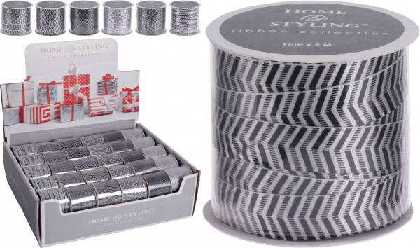 Geschenkband in schwarz aus Kunststoff