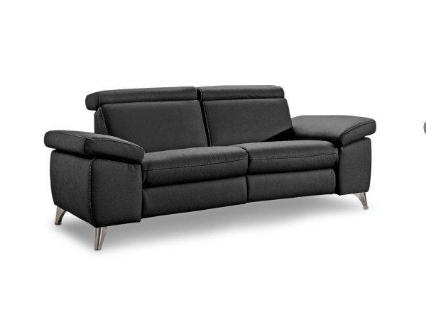 Sofa 2 Sitzer vito TONGA in schwarz aus Leder