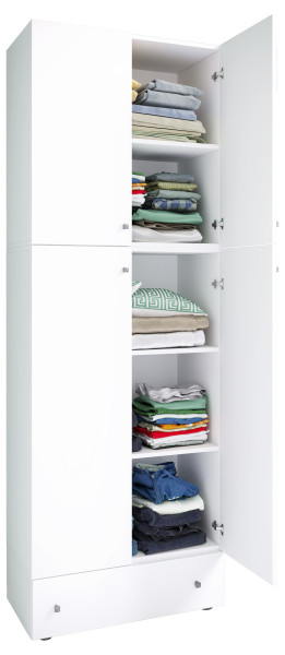 Kleiderschrank LONA in weiß aus Dekor