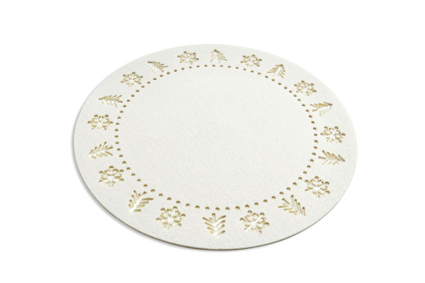 Platzset in weiß aus Filz