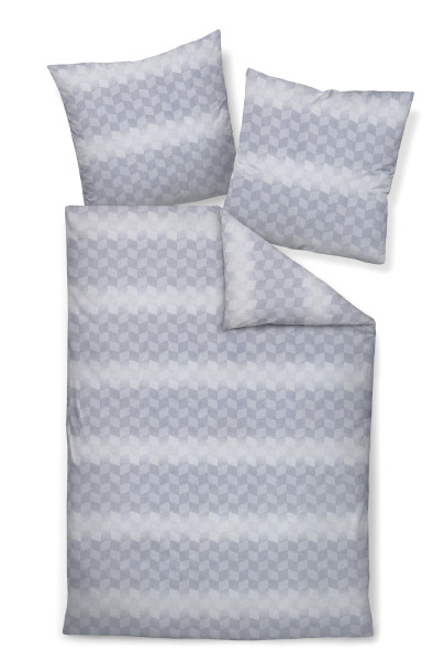 Bettwäsche MOMENTS Mako-Satin in silbergrau aus Baumwolle