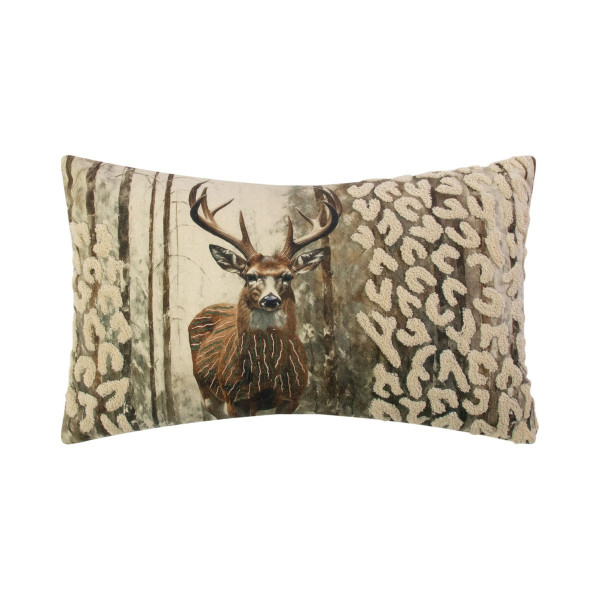 Kissen HIRSCH LEO in beige aus Baumwolle