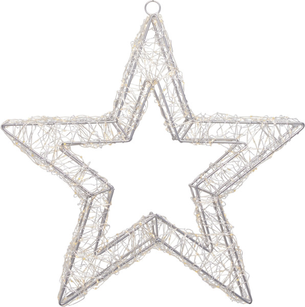 Dekoobjekt LED STAR in silberfarben aus Eisen