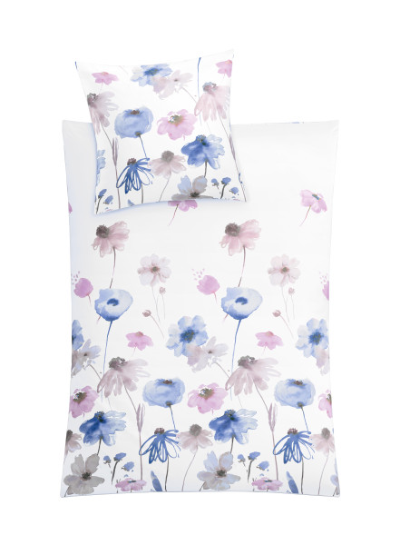 Bettwäsche SVEA Mako-Satin in weiß aus Baumwolle